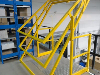 Delivery and installation of mezzanine shelving system. 4